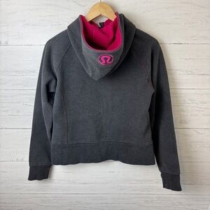Lululemon Vintage Full Zip Scuba Hoodie Charcoal Pink 8 - Thick Cotton Fleece